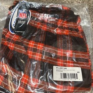 Mens Browns NFL team Flannel Pants 4X waist size 40-42